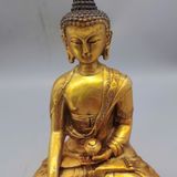  Tượng Phật Thich Ca bằng đồng mạ vàng sưu tầm BKMECN-9446 