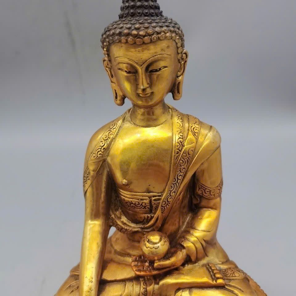  Tượng Phật Thich Ca bằng đồng mạ vàng sưu tầm BKMECN-9446 