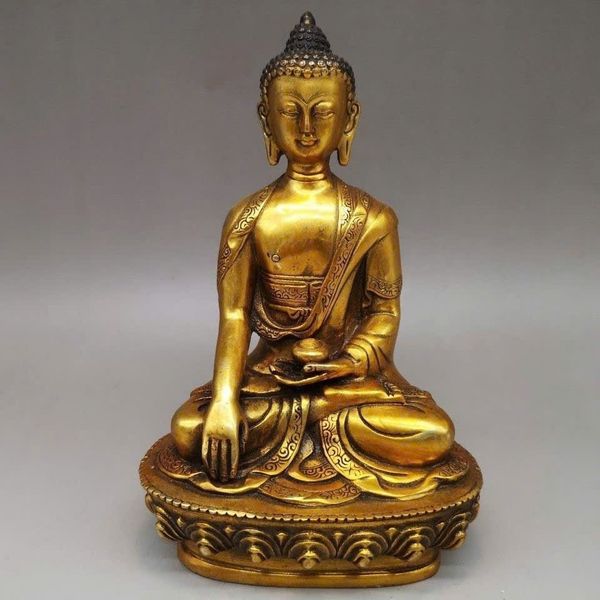  Tượng Phật Thich Ca bằng đồng mạ vàng sưu tầm BKMECN-9446 