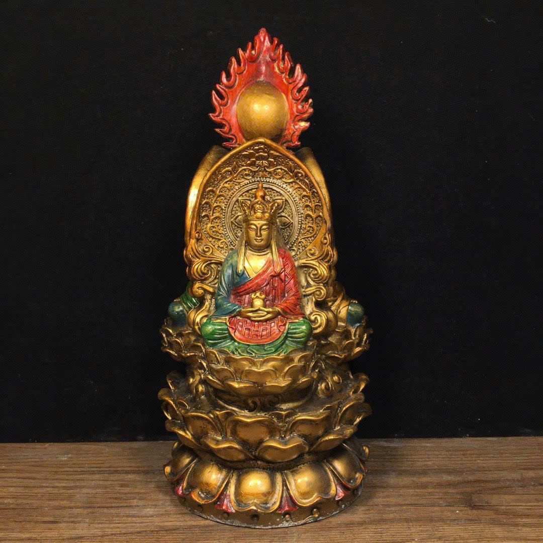  Tượng Tam Thế Phật đồng pháp lam sưu tầm BKMECN-9447 