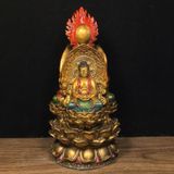  Tượng Tam Thế Phật đồng pháp lam sưu tầm BKMECN-9447 