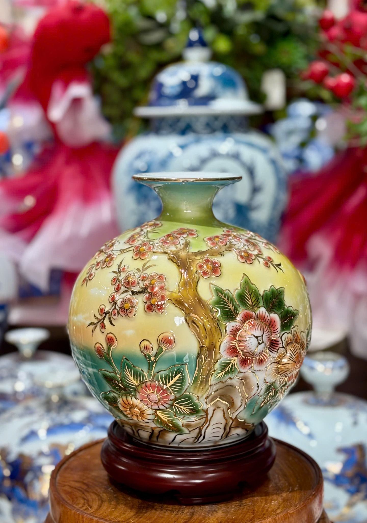  Bình hút lộc Bát Tràng Vẽ Vàng cao cấp BKCECN-9430 