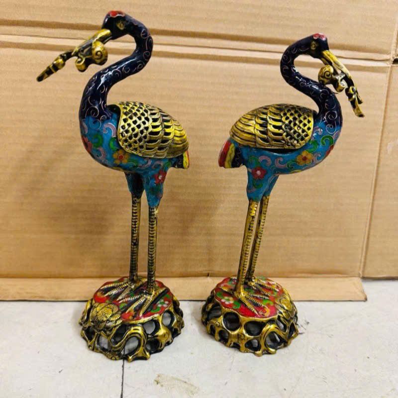  Cặp hạc xông trầm hương đồng pháp lam cao cấp BKMECN-9468 