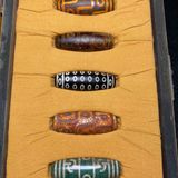  Bộ 5 mặt ngọc Dzi sưu tầm tặng hộp gấm BKSTCN-9390 