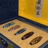  Bộ 5 mặt ngọc Dzi sưu tầm tặng hộp gấm BKSTCN-9390 