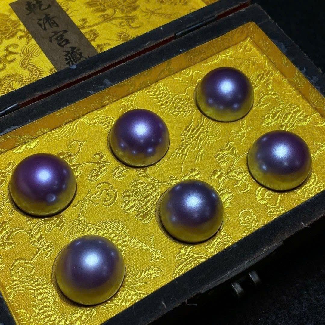  Bộ 6 viên ngọc trai tím cống phẩm BKSTCN-9394 