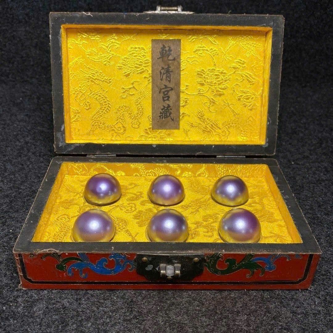  Bộ 6 viên ngọc trai tím cống phẩm BKSTCN-9394 