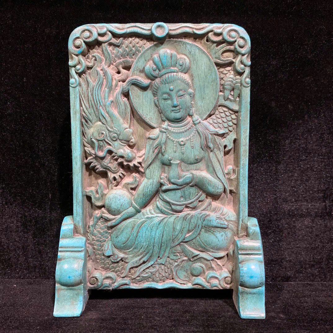  Phù điêu Quan Âm cưỡi Rồng BKSTCN-9395 