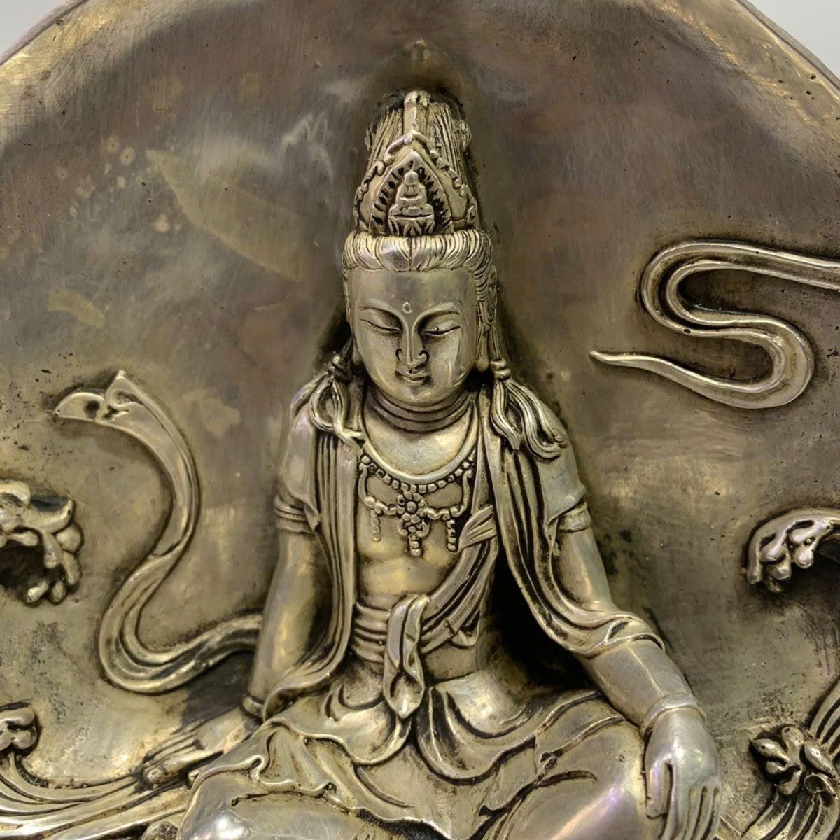  Tượng Phật sưu tầm tráng bạc xưa BKMECN-9457 