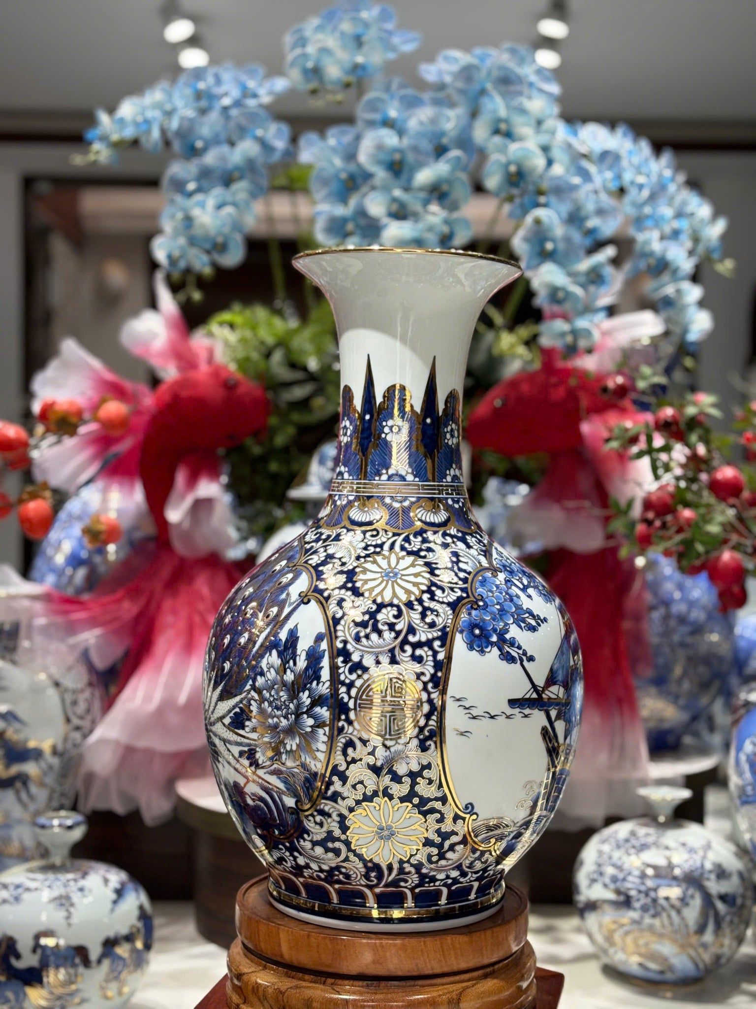  BÌnh gốm vẽ vàng cao cấp Bát Tràng BKCECN-9429 