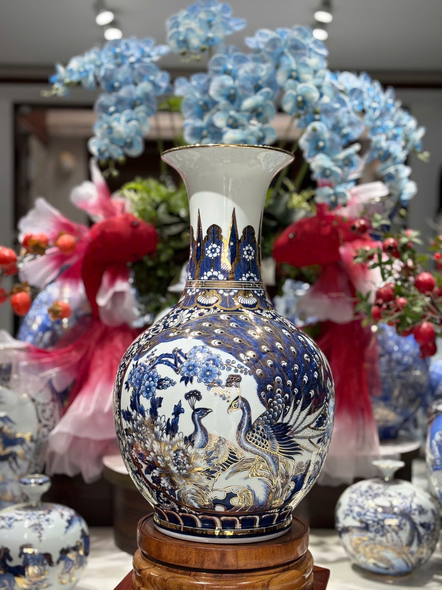  BÌnh gốm vẽ vàng cao cấp Bát Tràng BKCECN-9429 