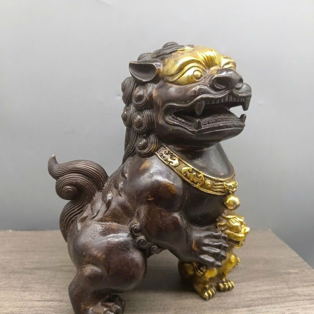  Cặp Sư Tử đồng cũ sưu tầm BKMECN-9476 