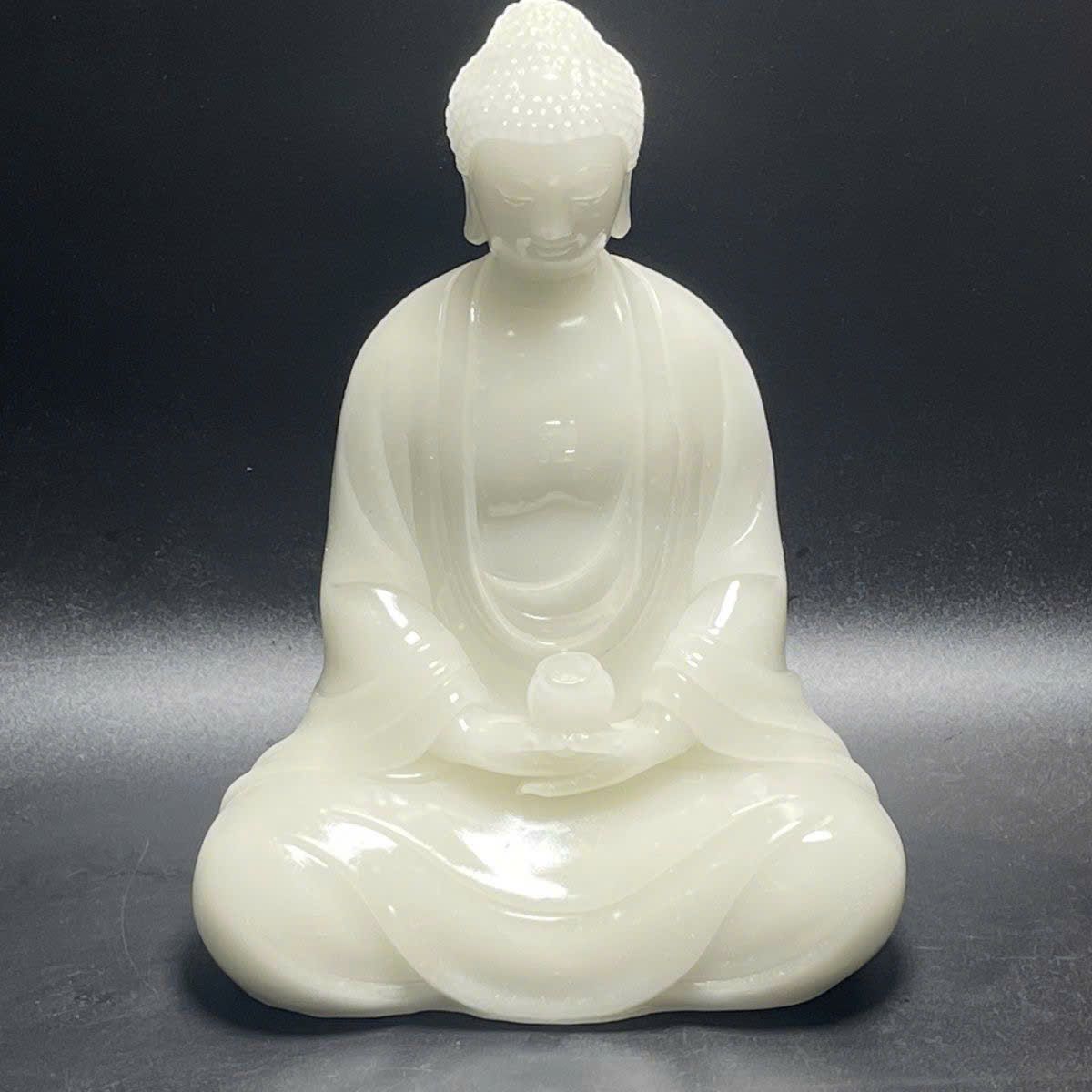  Tượng A Di Đà bạch ngọc sưu tầm BKSTCN-9402 