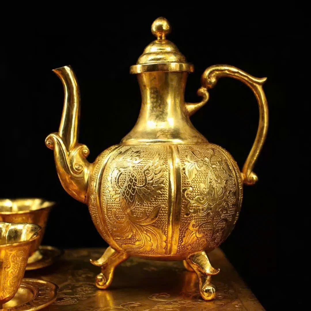  Bộ bình rượu hoàng cung cổ mạ vàng sưu tầm BKMECN-9479 