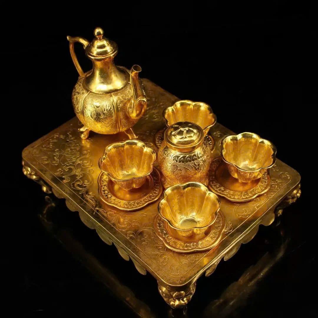  Bộ bình rượu hoàng cung cổ mạ vàng sưu tầm BKMECN-9479 