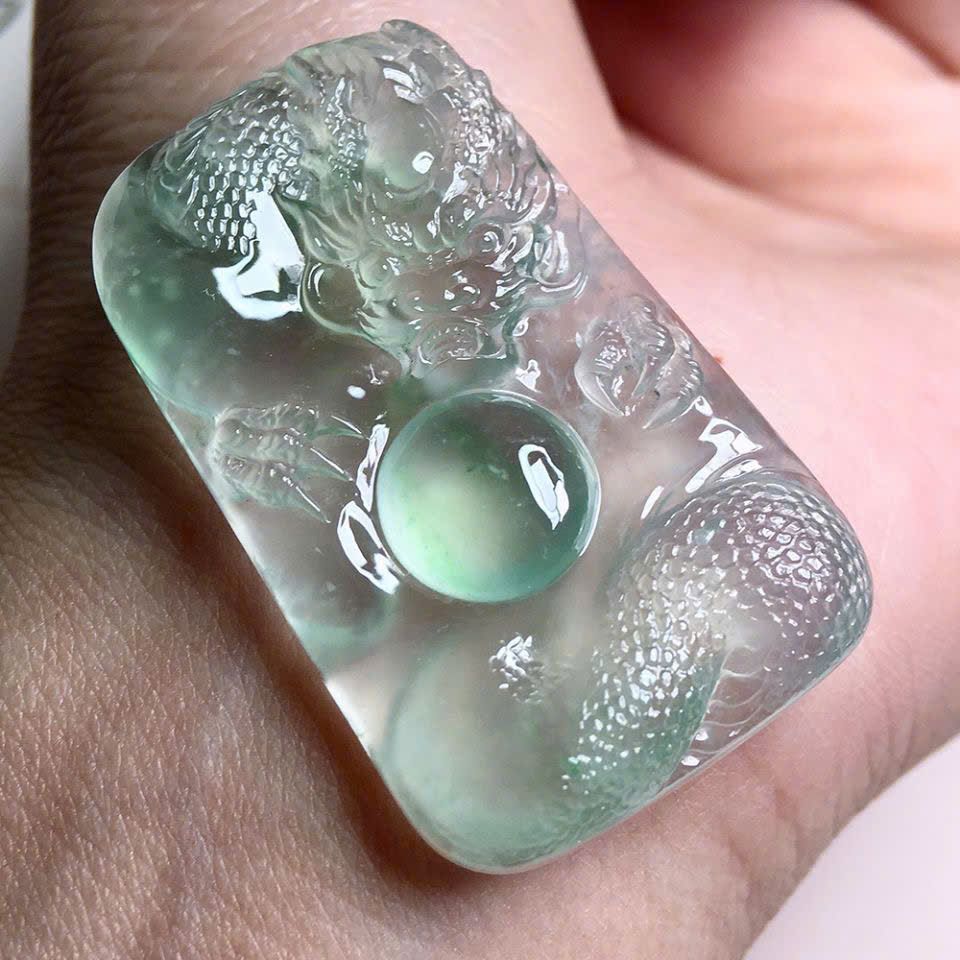  Mặt dây chuyền Rồng ngọc Phỉ Thúy sưu tầm BKSTCN-9418 