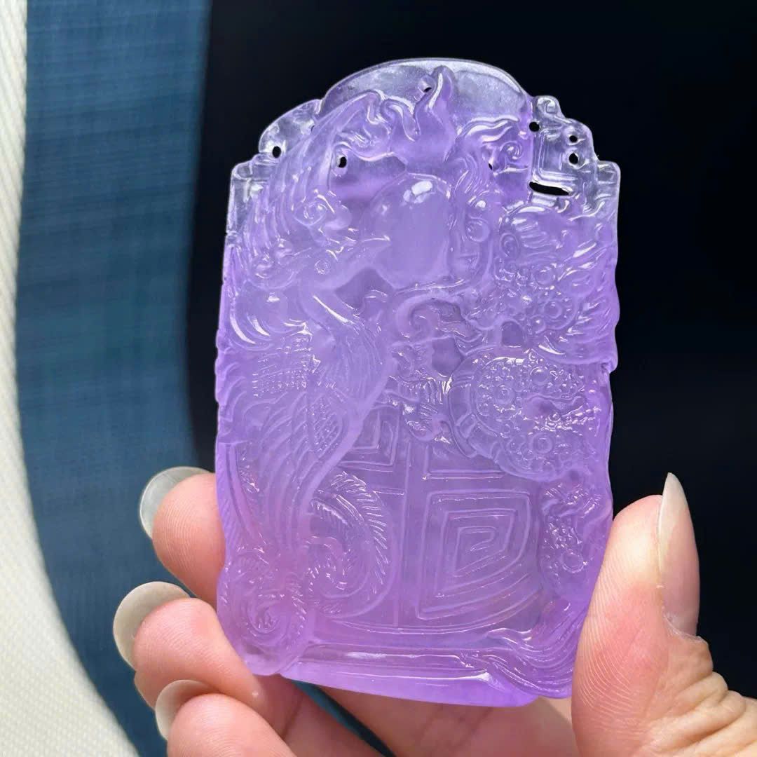  Mặt Phỉ Thuý Rồng Phượng sưu tầm BKSTCN-9422 