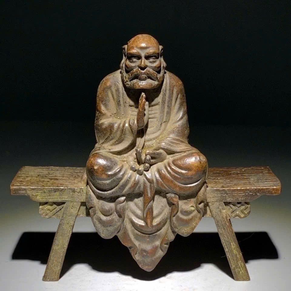  Tượng Phật Đạt Ma đồng sưu tầm BKMECN-9485 