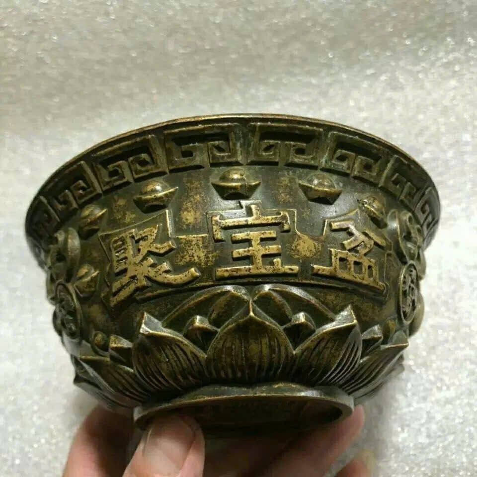  Bát Ngũ Hoa Sen đồng cũ sưu tầm BKMECN-9487 