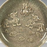  Đĩa Ám Họa Đôi Lân BKSTCN-9438 