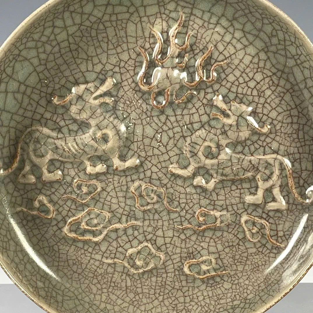  Đĩa Ám Họa Đôi Lân BKSTCN-9438 