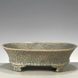  Chậu 4 chân sưu tầm rạn rõ men già hàng nung củi BKSTCN-9441 