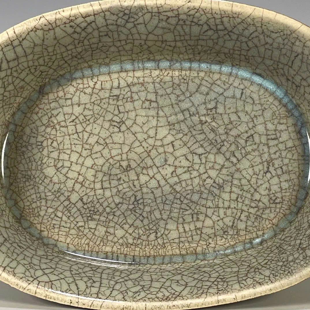  Chậu 4 chân sưu tầm rạn rõ men già hàng nung củi BKSTCN-9441 