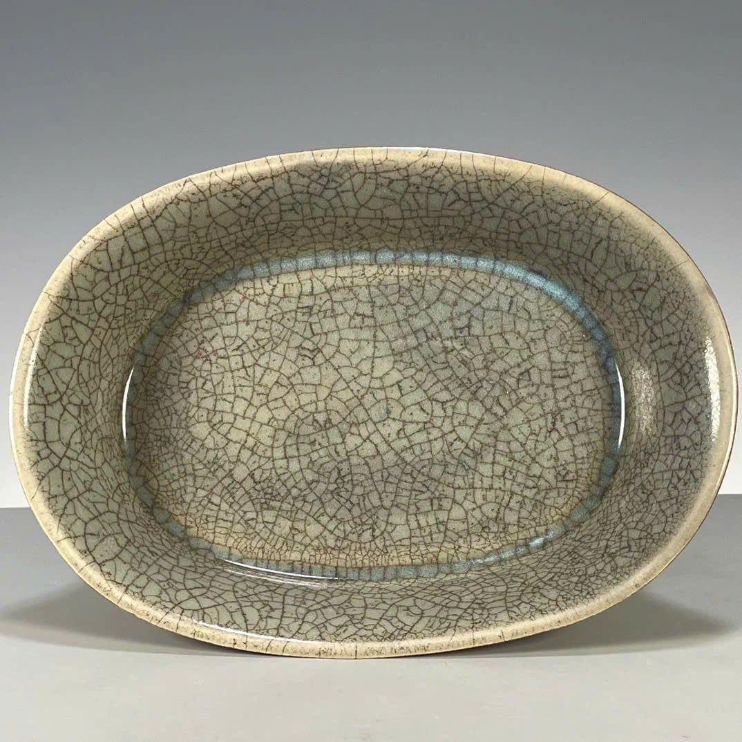  Chậu 4 chân sưu tầm rạn rõ men già hàng nung củi BKSTCN-9441 