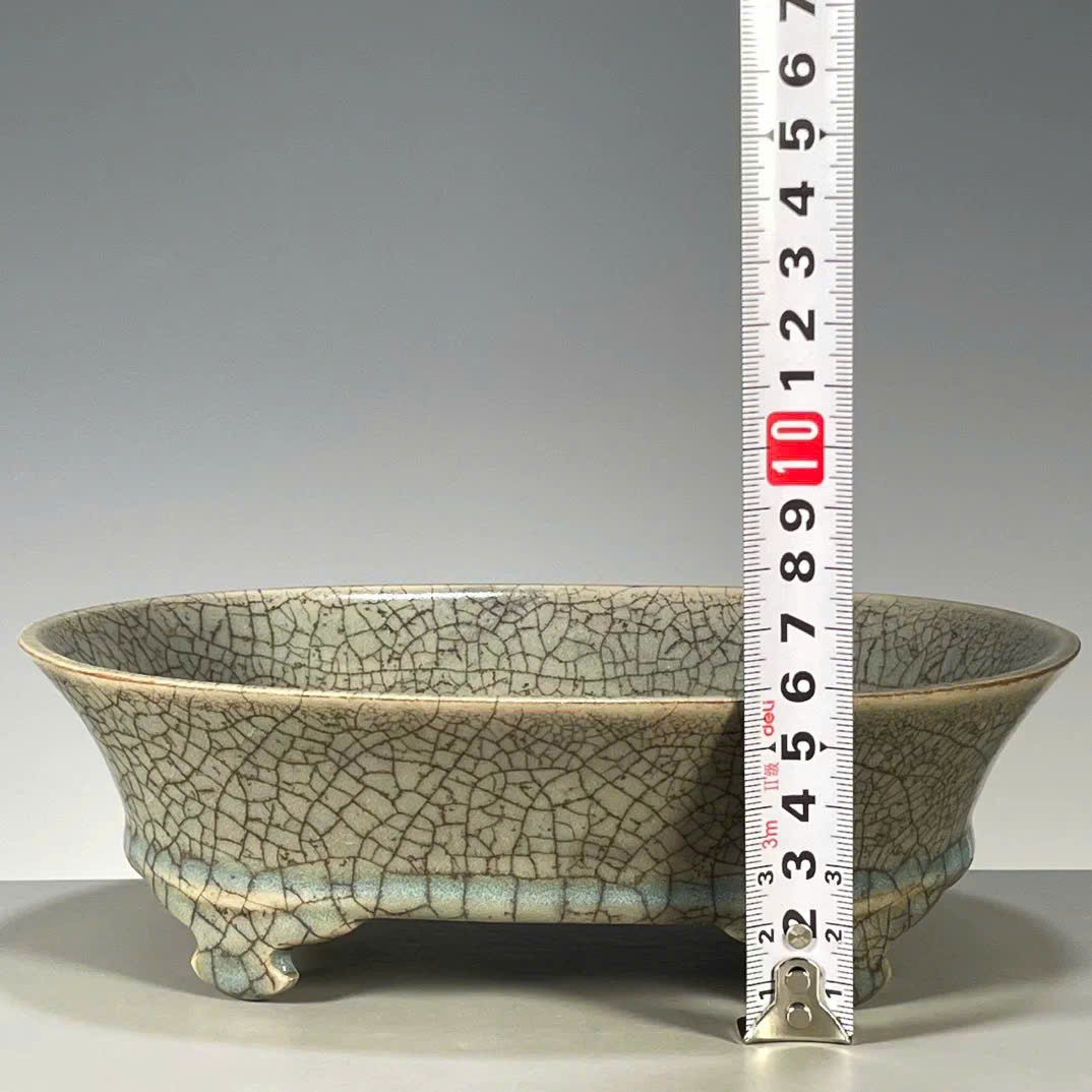  Chậu 4 chân sưu tầm rạn rõ men già hàng nung củi BKSTCN-9441 