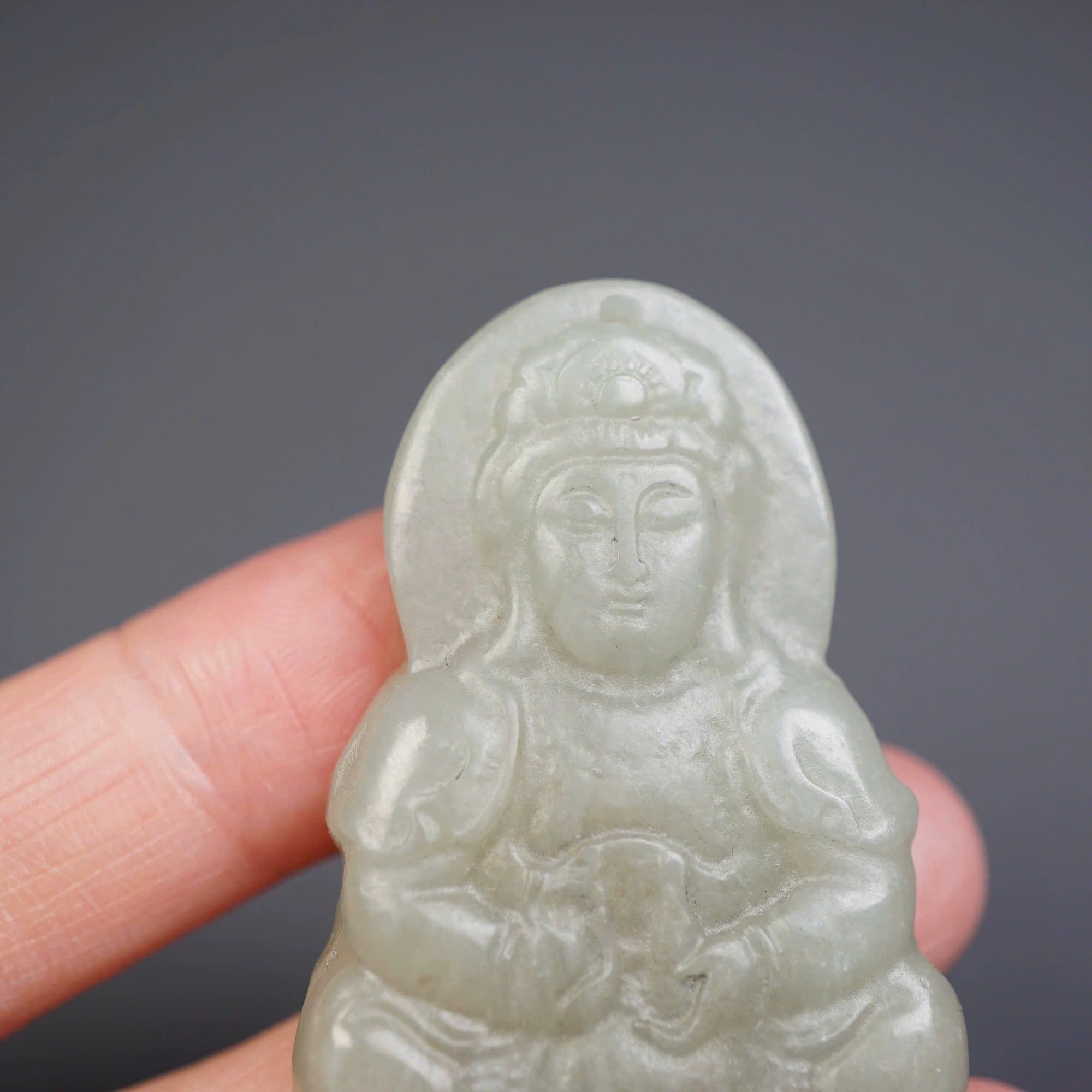  Mặt Quan Âm Ngọc Bích Xưa Sưu Tầm BKSTCN-9469 
