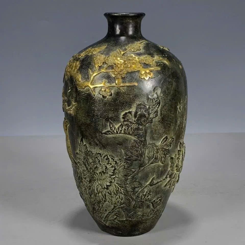  Bình Uyên Ương Hoa Đào Đồng Cũ Xưa Sưu Tầm BKCECN-9473 