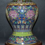  Bình Hoa Điểu Men Pháp Lang Sưu Tầm BKCECN-9489 