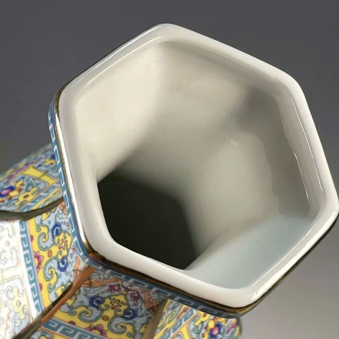  Bình Bách Hoa Điểu Ngữ Men Pháp Lang Sưu Tầm BKCECN-9490 