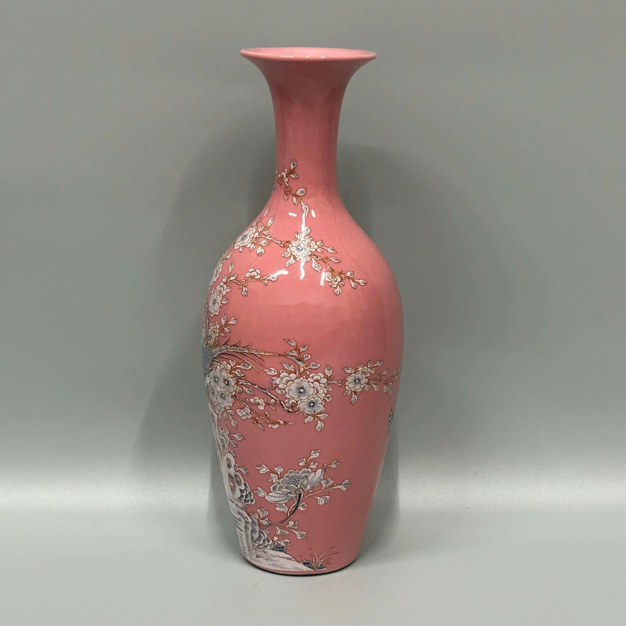  Bình Hoa Điểu Hồng Đào Sưu Tầm BKCECN-9492 