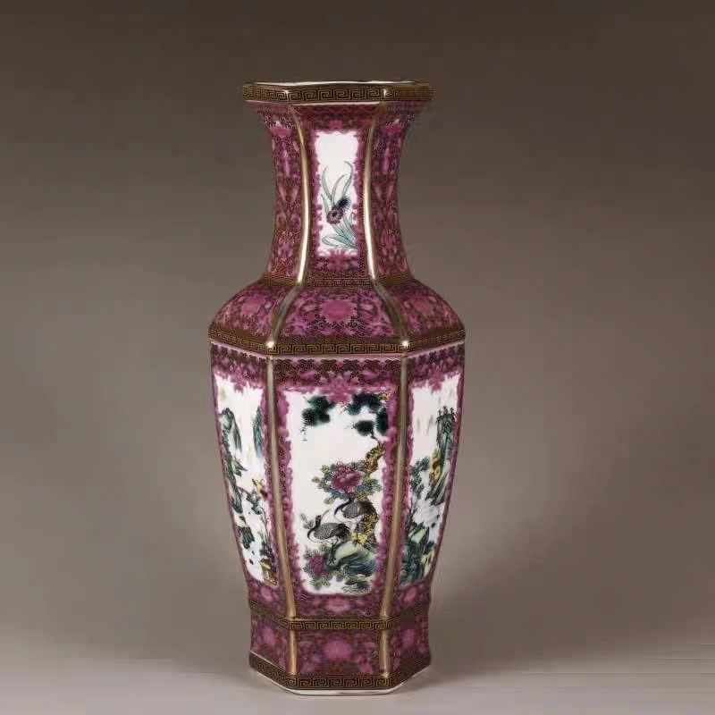  Bình Đa Giác Hồng Tía Men Lạ Sưu Tầm BKCECN-9495 