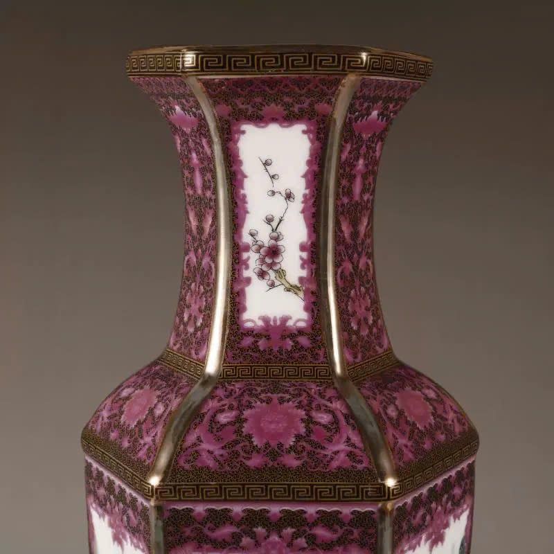  Bình Đa Giác Hồng Tía Men Lạ Sưu Tầm BKCECN-9495 