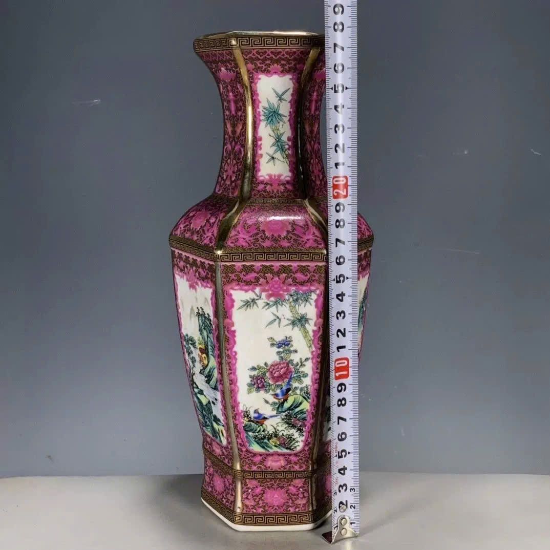  Bình Đa Giác Hồng Tía Men Lạ Sưu Tầm BKCECN-9496 