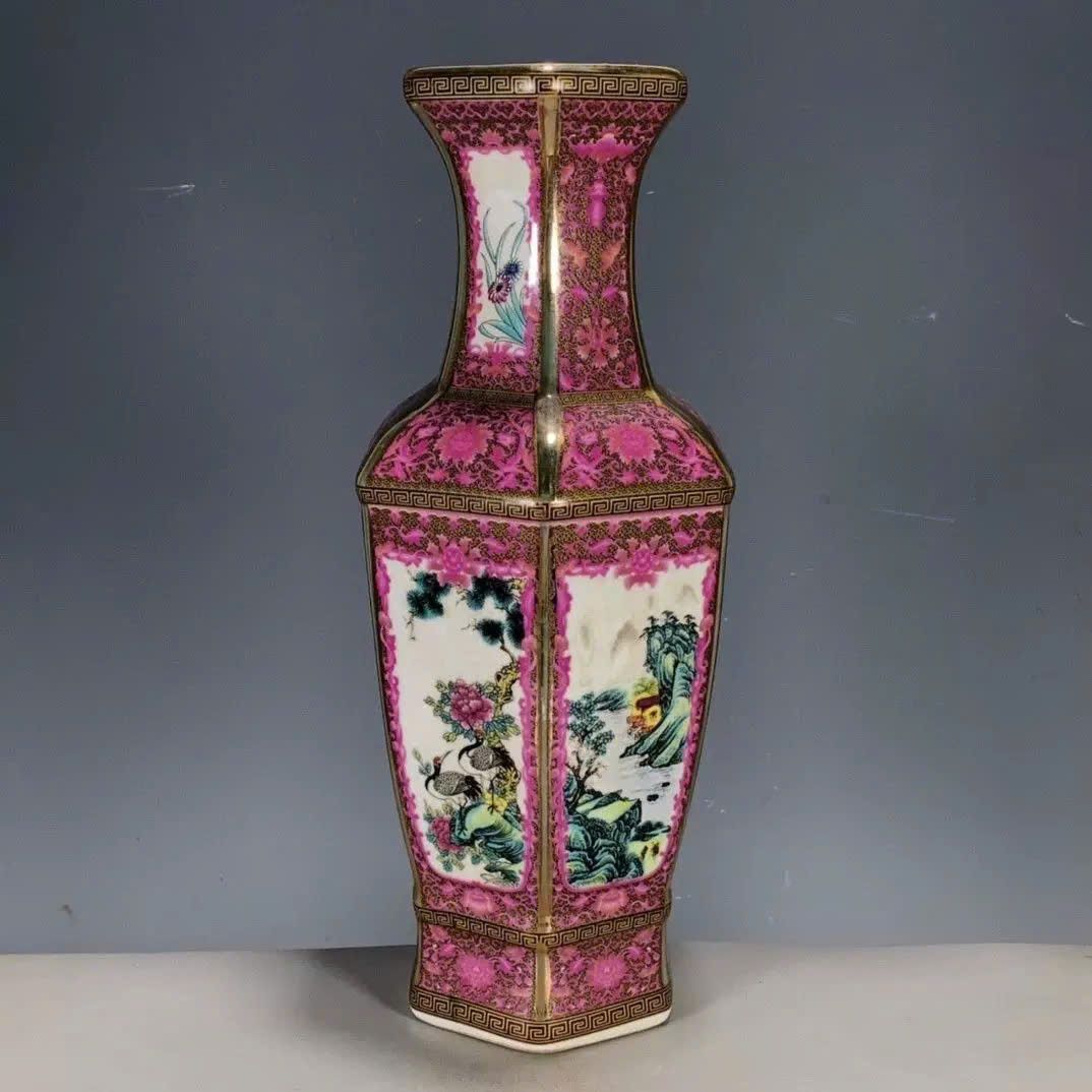  Bình Đa Giác Hồng Tía Men Lạ Sưu Tầm BKCECN-9496 