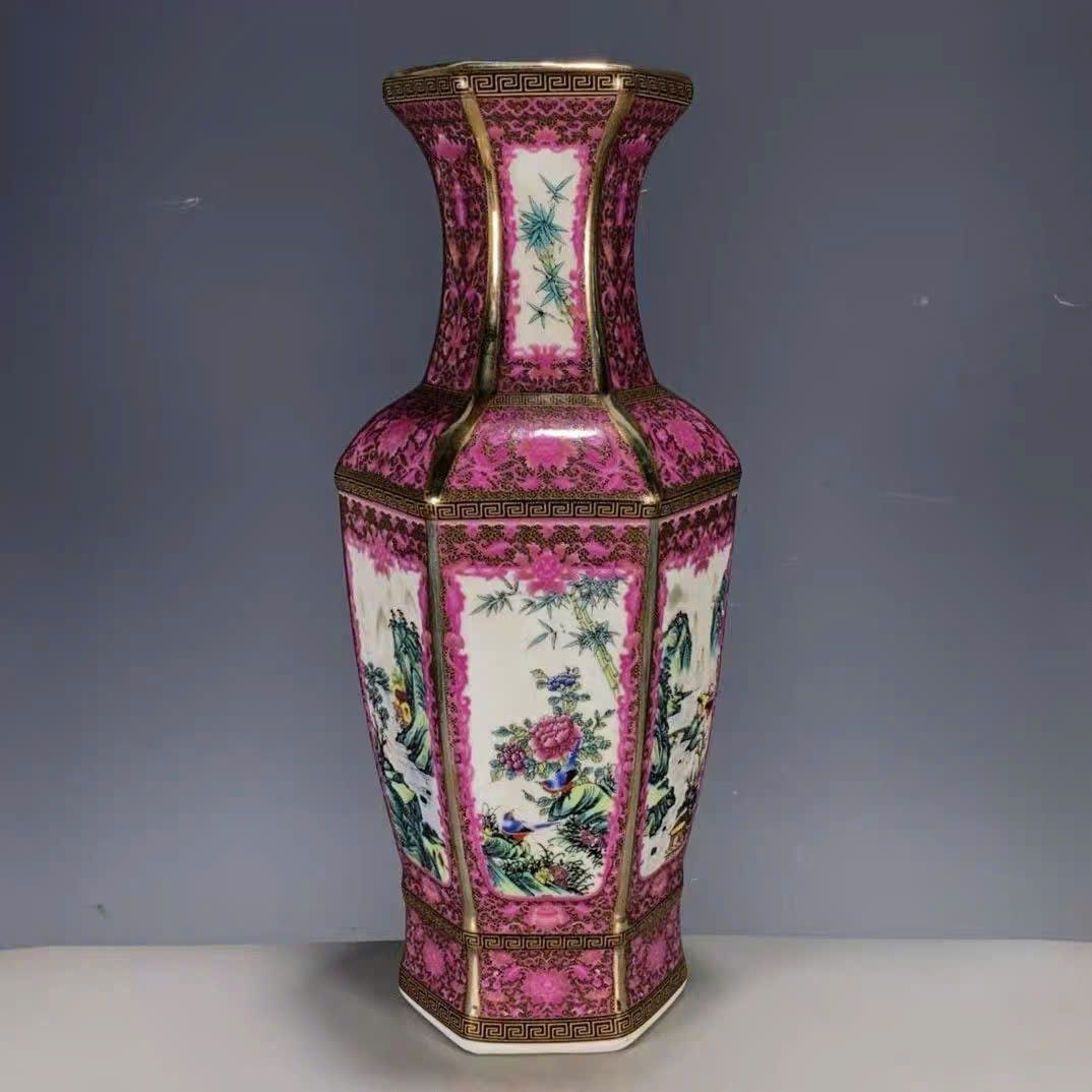  Bình Đa Giác Hồng Tía Men Lạ Sưu Tầm BKCECN-9496 