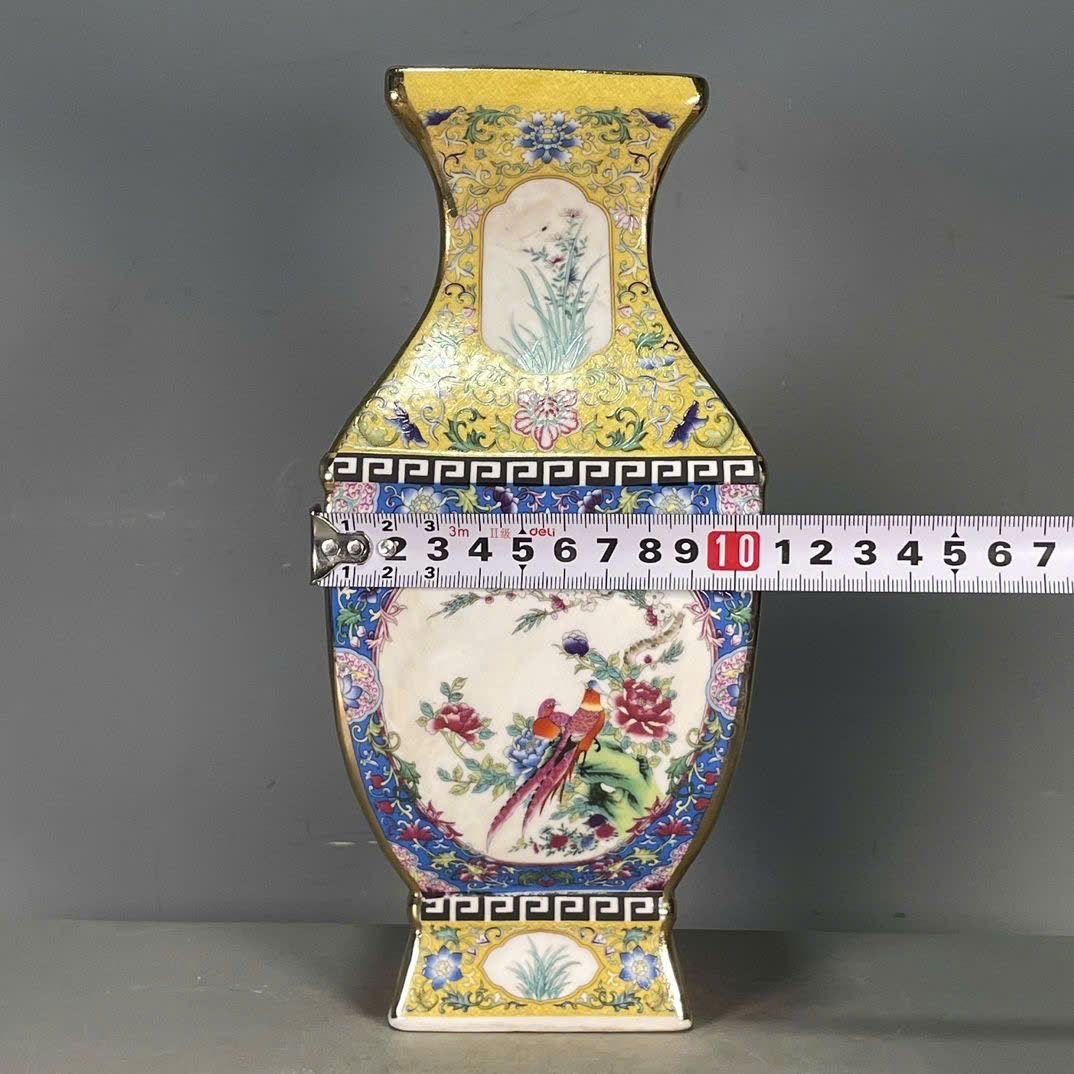  Bình Pháp Lang Tứ Diện Uyên Ương gần hoa sưu tầm BKCECN-9526 