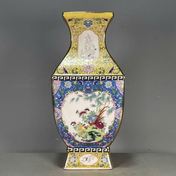  Bình Pháp Lang Tứ Diện Uyên Ương gần hoa sưu tầm BKCECN-9526 