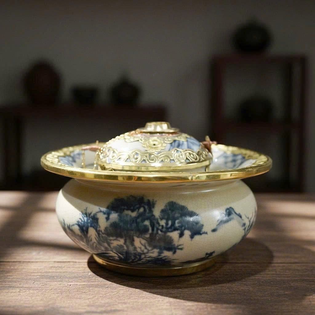  Điếu Bát Trúc Lâm Thất Hiền bọc đồng BKCECN-9549 