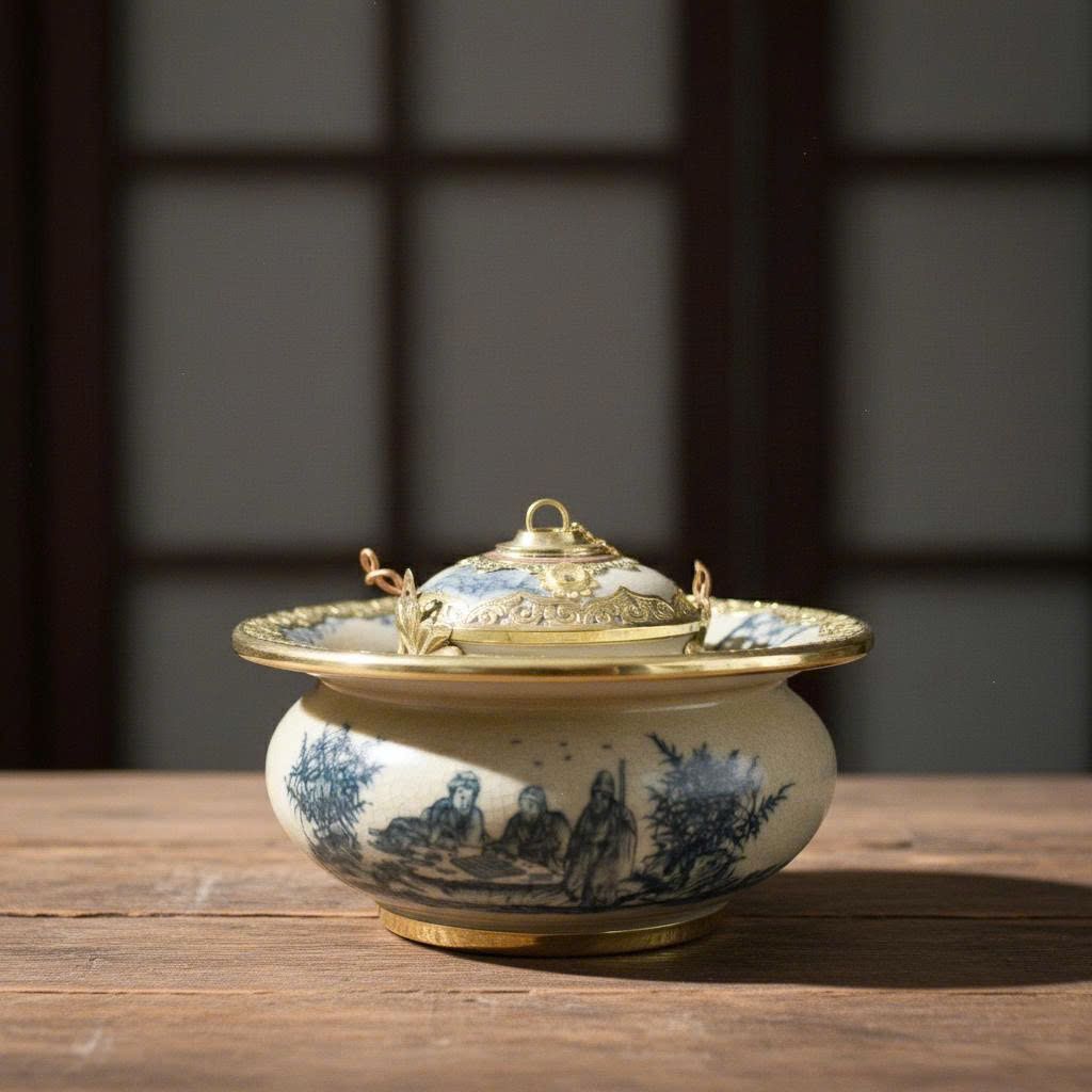  Điếu Bát Trúc Lâm Thất Hiền bọc đồng BKCECN-9549 