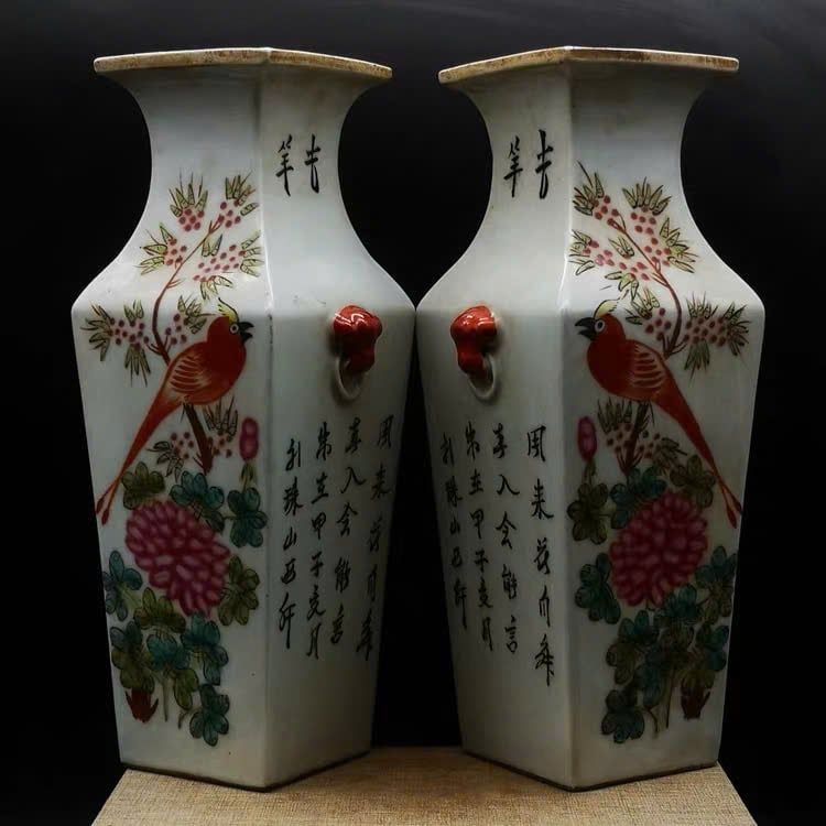  Bình Tứ Diện Phấn Thái Hoa Điểu sưu tầm BKCECN-9534 