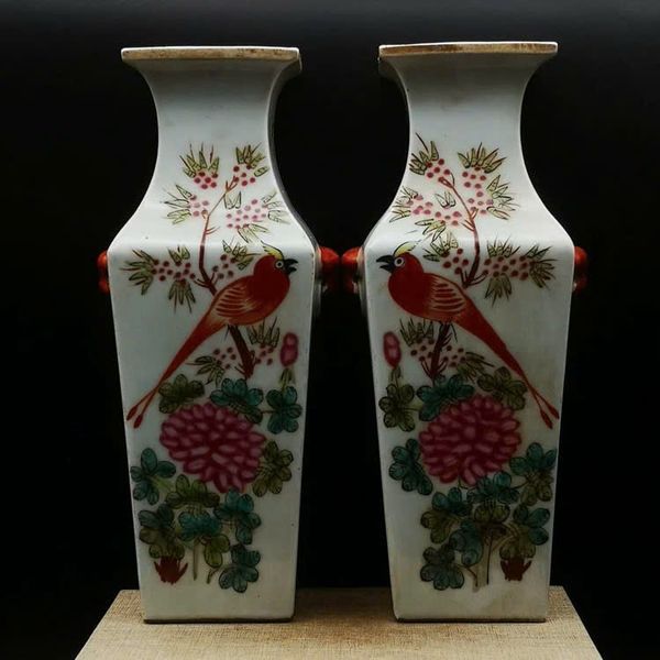  Bình Tứ Diện Phấn Thái Hoa Điểu sưu tầm BKCECN-9534 