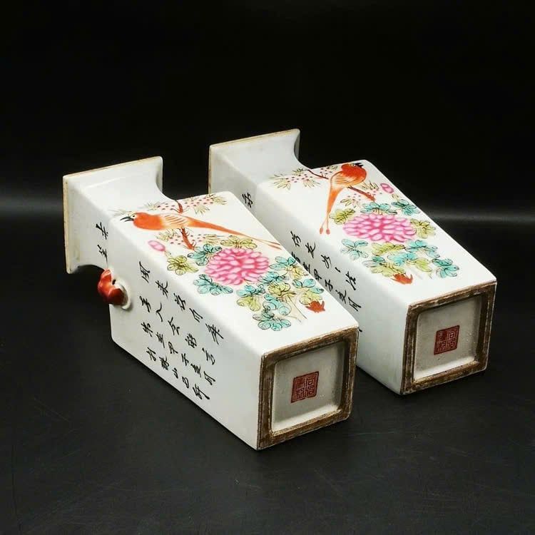  Bình Tứ Diện Phấn Thái Hoa Điểu sưu tầm BKCECN-9534 