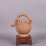  Bình Rồng xưa đắp nổi men già nung củi BKCECN-9537 