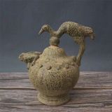  Bình xưa đắp nổi men già nung củi BKCECN-9539 