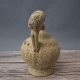  Bình xưa đắp nổi men già nung củi BKCECN-9539 