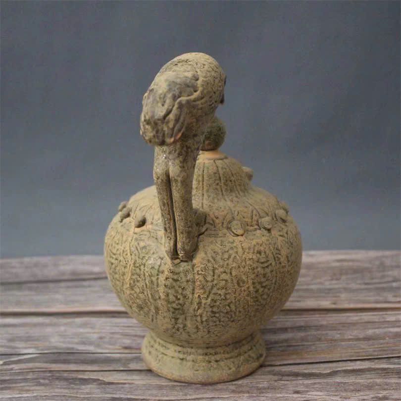  Bình xưa đắp nổi men già nung củi BKCECN-9539 